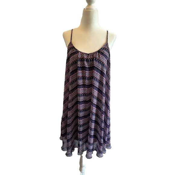 Express Dresses & Skirts - Express Women’s Purple Pink Pattern Slip Flowy Dress‎ Sz Small - Chic Casual